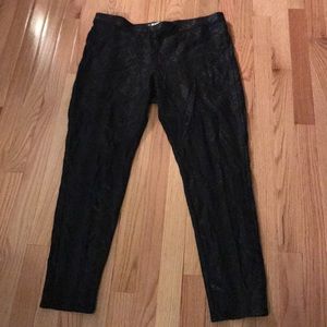 Black leather look leggings